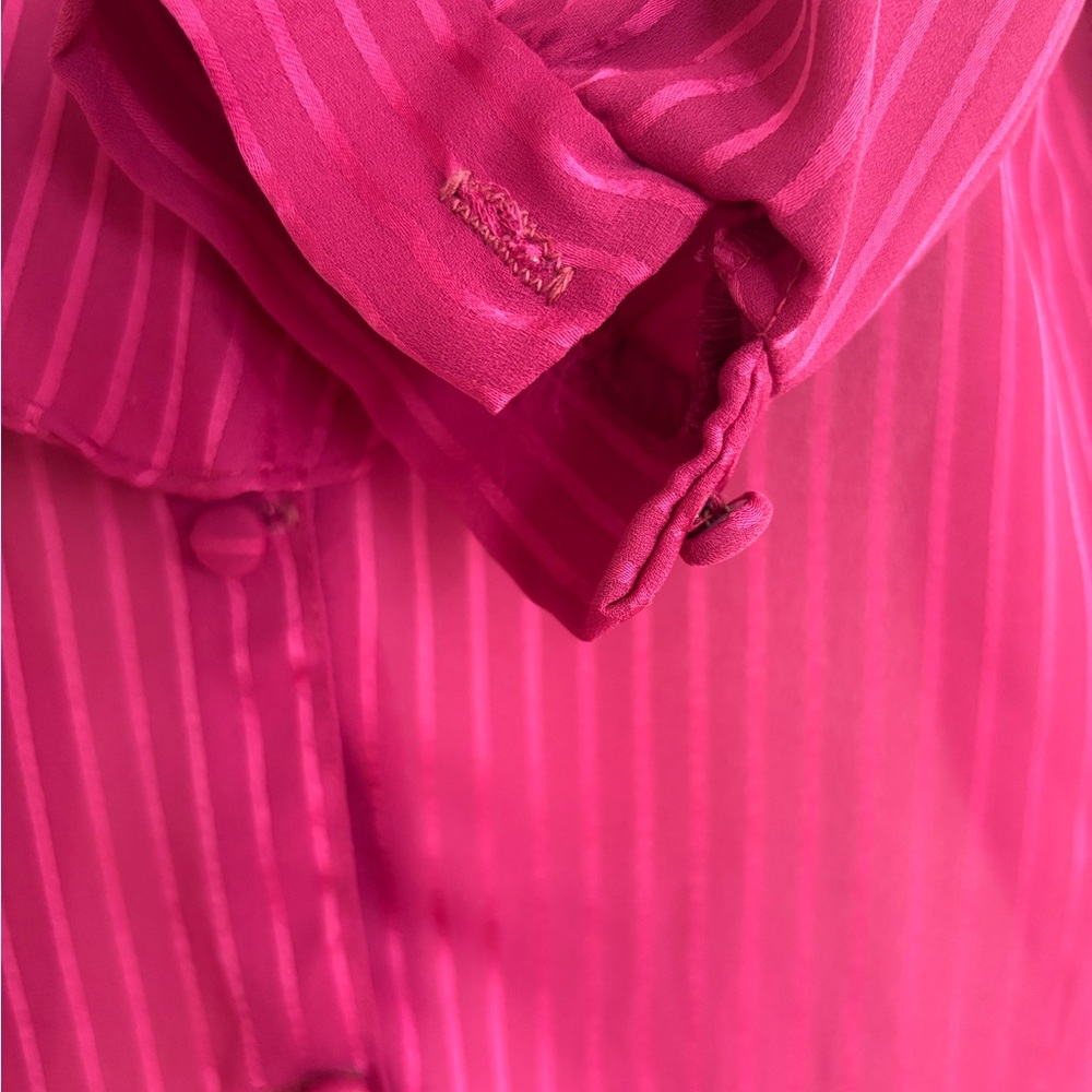 Vintage At Once Scarf collared blouse  Bow Detail size small - Picture 6 of 12